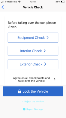 CARSHARING app - Vehicle check