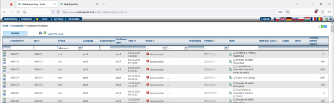 webdispeink - Container monitoring