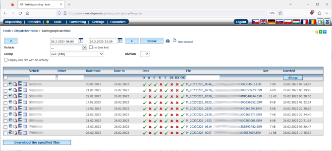 Read from a digital tachograph with ESM